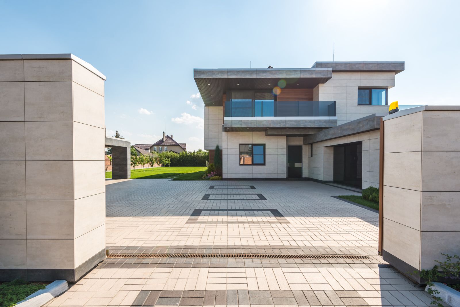A contemporary home with landscaped outdoor space